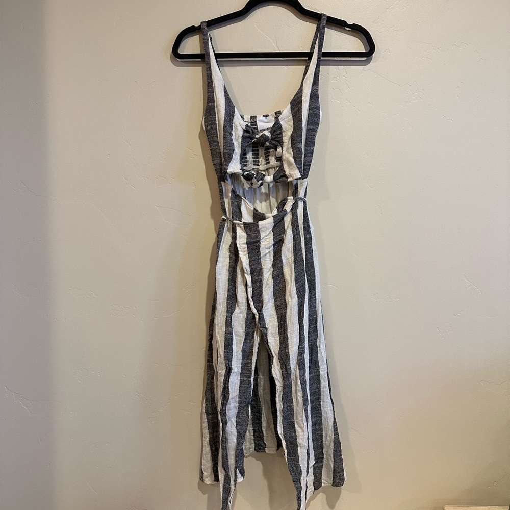 Skylar + Madison Tie Front Striped Wrap Dress